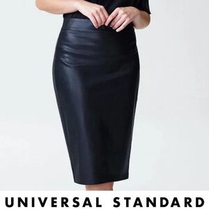 Universal Standard Sillaro Black Pleather Skirt - Size 14 Vegan Leather